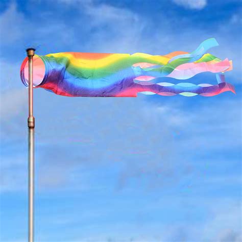 Outdoor Wind Sock Flags Vivid Colorful Rainbow Win Grandado