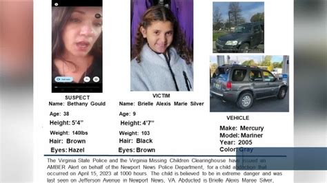 Amber Alert Canceled Missing Newport News Girl Brielle Silver Abducted By Bethany Renae Found Safe