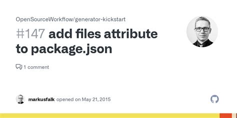 Add Files Attribute To Packagejson · Issue 147 · Opensourceworkflow