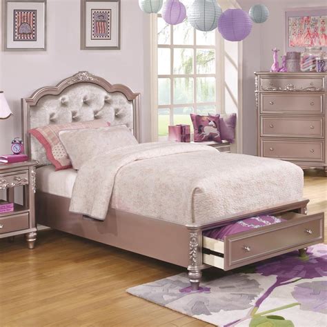 Can also be attached to most twin bed frames. Coaster Caroline Twin Size Storage Bed with Diamond Tufted ...