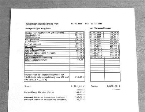 Diese können sich auf mehr als 15 prozent des kaufpreises addieren. Nebenkostenabrechnung II - Regelung der Nebenkosten im ...