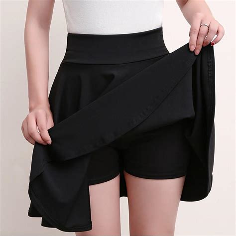 cheap plus size s 4xl shorts skirts womens a line high waist pleated skirt female korean elegant