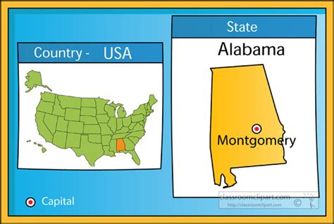 Alabama Clipart Montgomery Alabama 2 State Us Map With