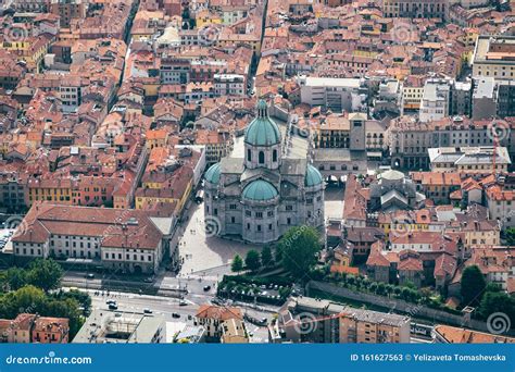 Panorama View On Old City Como Italy Como Italy Fantastic Aerial