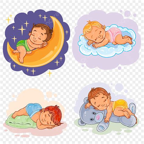 Baby Sleep Vector Art Png Set Illustration Babies Sleep Baby Clipart