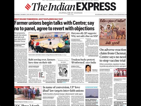 Newspaper Headlines Centre Farmers Talks Deadlocked