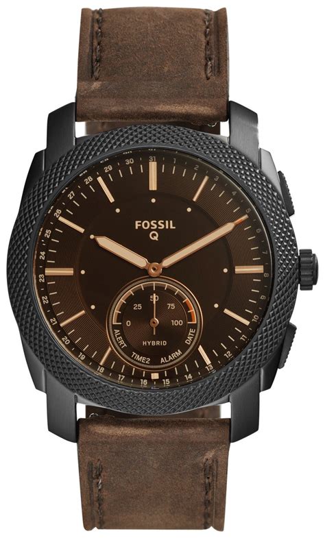 Fossil Machine Hybrid Mens Brown Leather Smart Watch Reviews Updated