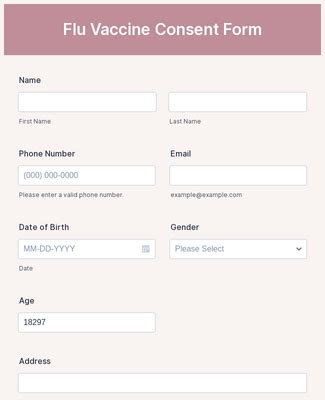 Flu Vaccine Consent Form Template JotForm