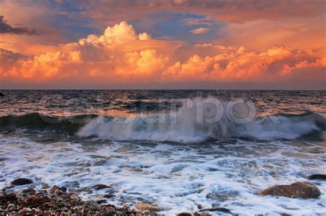 Stormy Sunset On A Tropical Sea Stock Image Colourbox