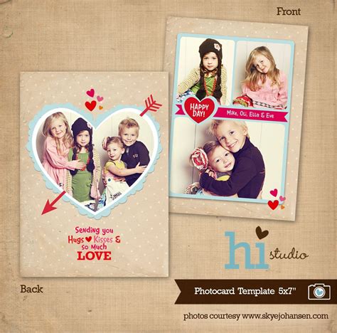 Valentines Photo Card Template 5x7 By Histudio On Etsy 750