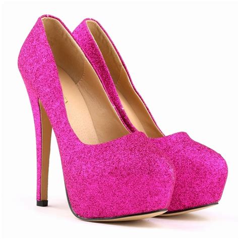 women pumps ultra high heels glitter gold shoes 14cm platform round toe ladies wedding party