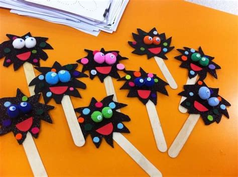Pop Stick Germ Craft Funny Crafts Germs Art For Preschool Dental