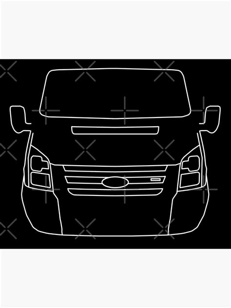 Ford Transit Van Outline Graphic White Poster For Sale By