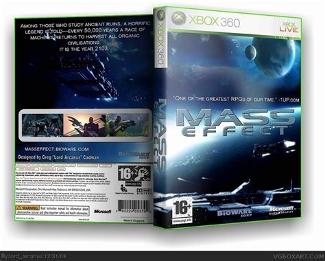 Mass Effect Xbox 360 Box Art Cover By Lordarcanus
