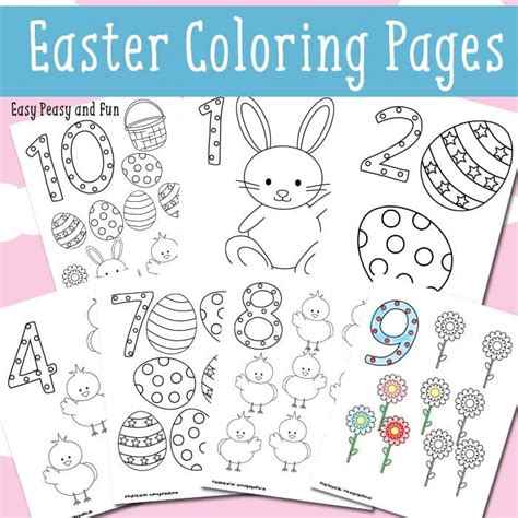 Easter Counting Coloring Pages Easter Coloring Pages Easter