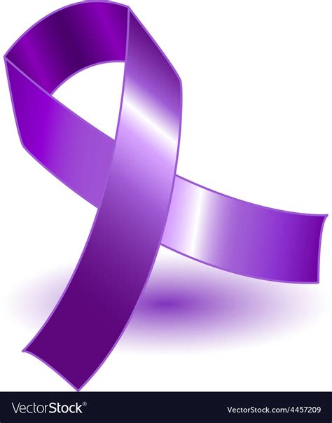 Purple Awareness Ribbon And Shadow Royalty Free Vector Image