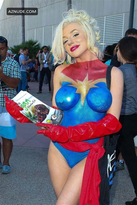 Courtney Stodden Dressed As Captain America Promoting Peta At Comic Con