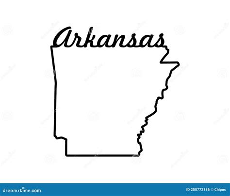 Us State Map Arkansas Outline Symbol Vector Illustration Stock Vector