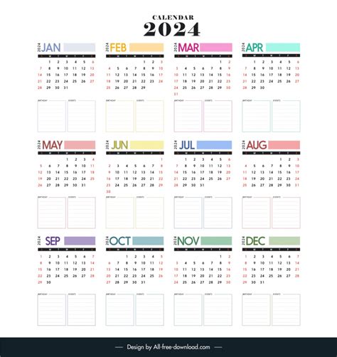 2024 Calendar Template Free Editable Printable Checker Sydel Fanechka