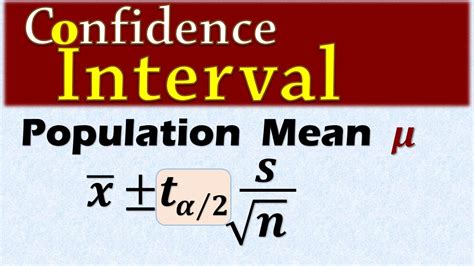 Confidence Interval For A Population Mean T Distribution YouTube