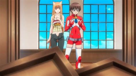Two Anime Characters Standing Next To Each Other In Front Of A Window