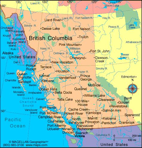 Angrenzende länder sind venezuela, brasilien, peru, ecuador und panama. British Columbia Map | Infoplease