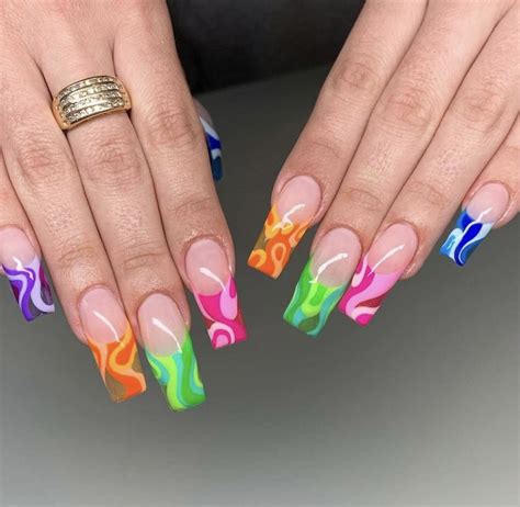 Nail Art Funky Nails Groovy Nails Colourful Nails 70s In 2021