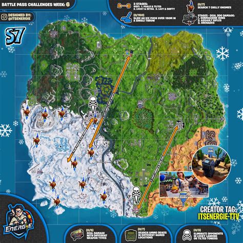 We're over halfway into season 5 (where does time go?) and week 6's tasks are easily some of the. Fortnite Cheat Sheet Map For Season 7, Week 6 Challenges ...