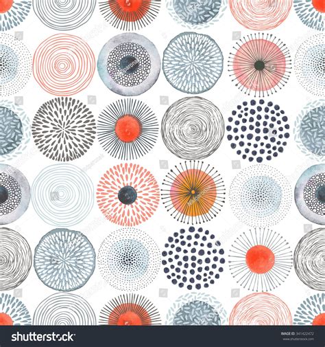 Seamless Pattern With Vector Doodle Circles Colorful Texture