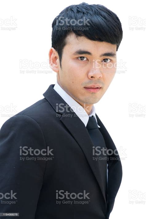 Asian Business Man In The Formal Suit On White Background Stock Photo