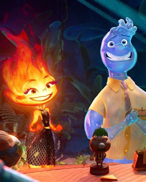 Two Cartoon Characters Are Standing In Front Of A Fire