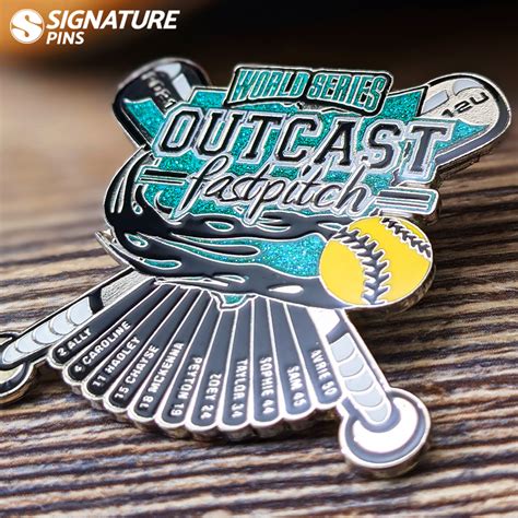 World Series Outcast Fastpitch Softball Trading Pin Custom Lapel Pins