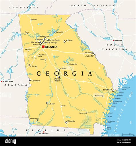 Political Map Of Georgia State Map Of United States Images And Photos Finder