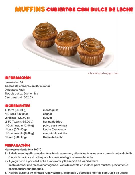 Como Preparar Muffins Cubiertos Con Dulce De Leche Recetas De Postres