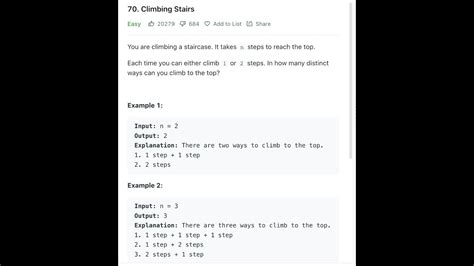 Solving Leetcode Climbing Stairs Using Dynamic Programming Youtube