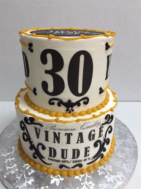 30th birthday cake for him it really is widely accepted that printable birthday cards originated england over a century ago #birthdaycards #happybirthday #newbirthdaycards. 30th birthday vintage dude cake. Colors: gold, white and ...