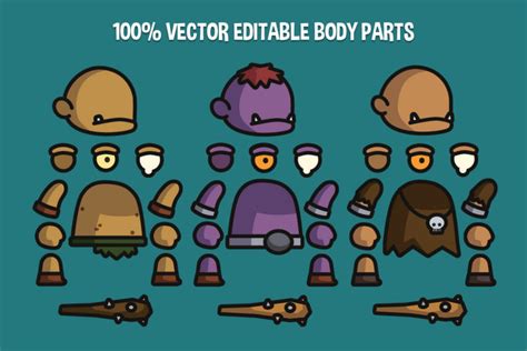 Cyclop Tiny Style 2d Character Sprites