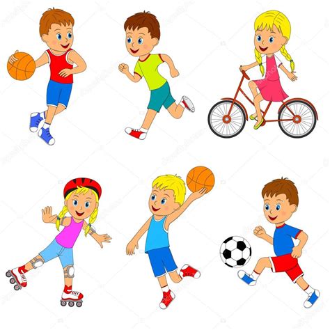 Dibujos De Deportes Para Niños Niños Haciendo Deporte Para Imprimir
