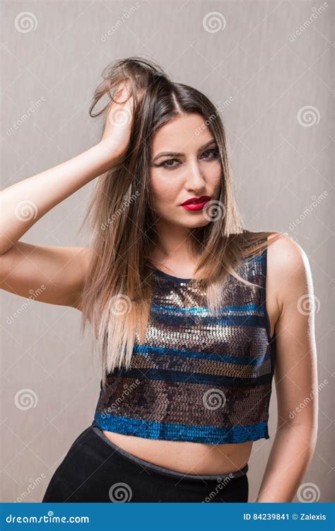 sensual woman with messy hair stock image image of person hand 84239841