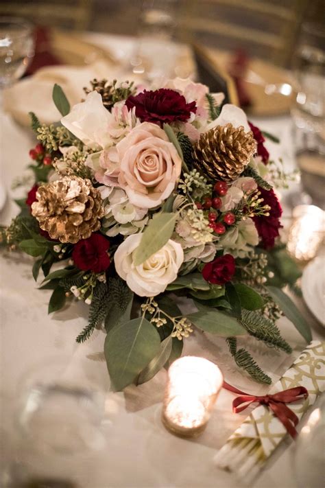 Warm December Wedding At The Embassy Suites Flower Centerpieces