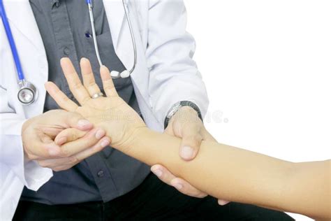 Trigger Point Doctor Medical Examination Of The Patient`s Wrist Have