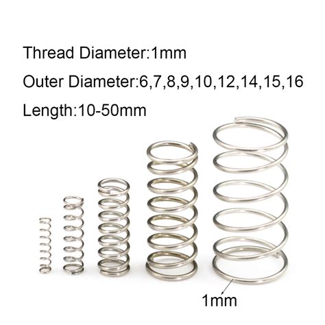 1mm Wire Diameter Compression Spring 304 Stainless Steel Small Spring