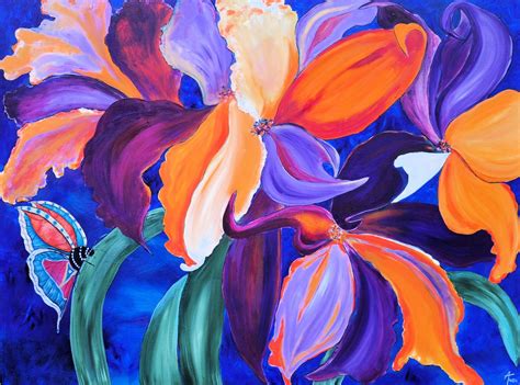 Daily Painters Abstract Gallery Tropical Iris Botanical