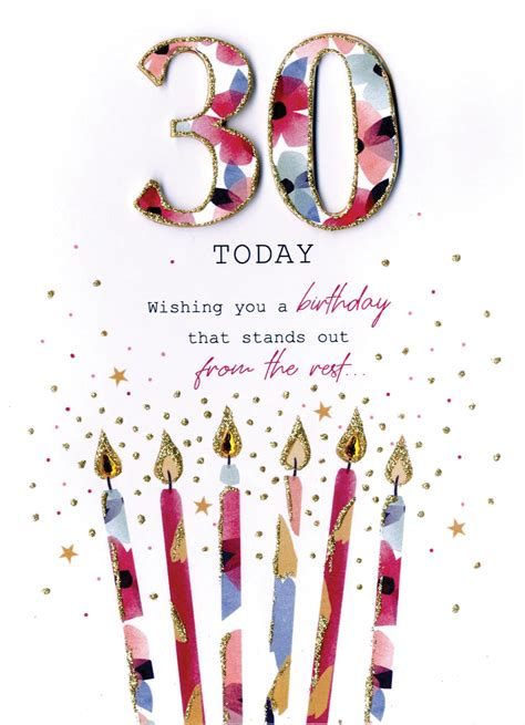 30 Today Female 30th Birthday Greeting Card Cards