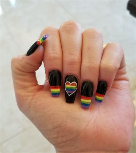 pride nail art rainbow nails cute acrylic nails nails