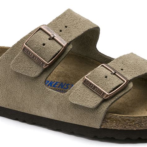 Birkenstock Arizona Soft Footbed Suede Leather Narrow Fit Taupe