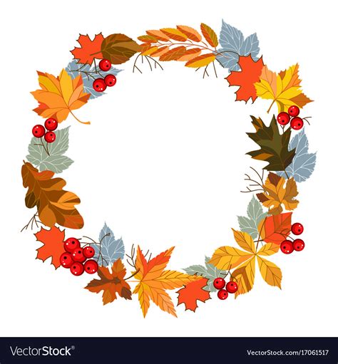 Autumn Leaves Wreath Royalty Free Vector Image