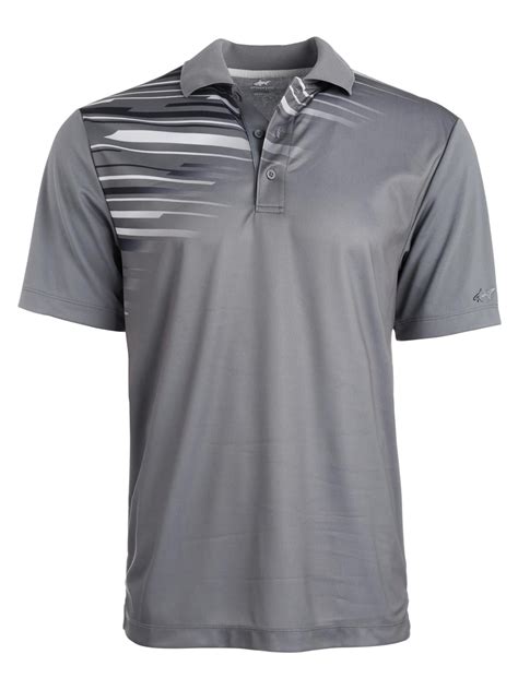 Greg Norman Greg Norman Mens Collared Short Sleeves Polo Shirt Gray