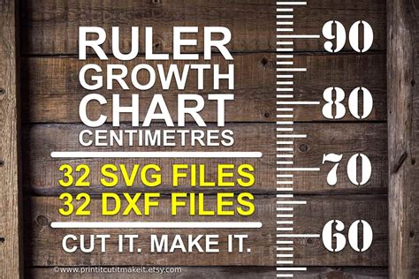 Ruler Growth Height Chart SVG DXF Files Centimetres Metric Etsy Australia