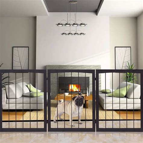 No trespassing, security camera & more. Folding Solid Wooden 3 Panel Free Standing Pet Fence ...